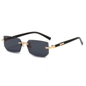 Rimless Sunglasses Rectangle Fashion Popular Women Men Shades Small Square Sun Glasses For Female male Summer Traveling Oculos L2405