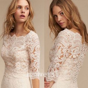 White Ivory Bolero Wedding Bridal Jacket 3 4 Long Sleeve Lace Applique Elegant Wraps Wedding Dress Custom Made 345h