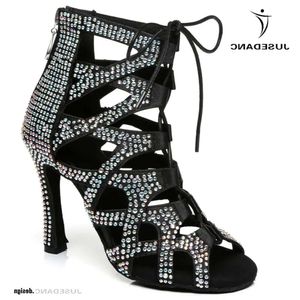 Latin Ballroom Heel for Cuban 706 Shoes Women Dancing Boots Rhinestones Sandals Jass Dance 230411 ss 140 d b15b