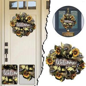 Decorative Flowers Festival Wreath Spring Decorating DIY Front Door Decoration Mini Fall