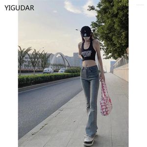 Frauen Jeans hohe Taille Bellbottom Streetwear Fashion Blue Femme Push Up Slim Jeanshose Frauen Mon schwarze sexy Flare 2024