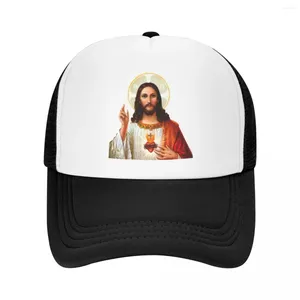 Bollmössor Sacred Heart of Jesus Baseball Cap Män Kvinnor Justerbar kristen katolsk gud Trucker hat streetwear Snapback Sun Hats