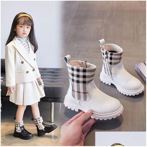 Boots 2022 Autumn/Winter New Checkered Small 230901 Drop Delivery Baby Kids Maternity Shoes Dhtdf