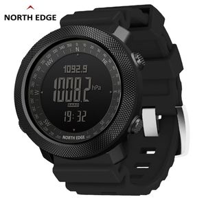 North Edge Altimeter Barometer Compass Men Digitala klockor Sport Running Clock Climbing vandringsursur Vattentät 50m 220421 262T