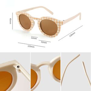 2023 New Children Cute Checker Panel Color Round UV400 Baby Girls Outdoor Protection Sunglasses Kid Sun Glasses