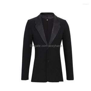 Stage Wear Black Modern Dance Coat For Men Adt National Standard Tops Waltz Ballroom Latin Suit Practice Clothes Sl7696 Drop Deliver Dhbv0