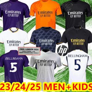 S-4XL 23 24 25 Bellingham Soccer Jerseys Real Madrids 2024 2025 Vini Jr Mbappe Camaveringa Rodrygo Rudiger Modric Kroos Tchouameni Valverde Men KIRT-uniformer 888