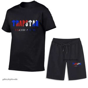 2024 Sportswear Projektant mody męski dres letnia koszula 2022 Trapstar Drukowana dwuczęściowa marka TEE Bawełniana koszulka z krótkim rękawem Shor S