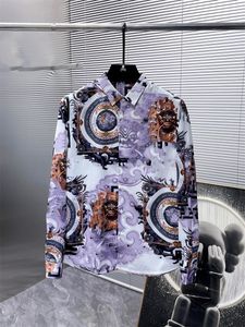 Top Moda Summer Men's Top Print Full Print Slave Longa Camisa de seda personalizada Tamanho M-3xl