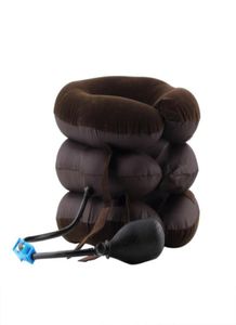 Uppblåsbar luftkompressor Neck Cervical Traction Collar Therapy Massage Pillow Pain Relief Travel Car Cover Cushion7690514