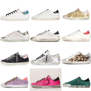 2024 Novo tênis retro super estrela feminino clássico clássico branco doold sujo choque rosa leopardo pyt dourado bobo dourado gote goosee goosee goldenstar goesosneakers l9cf