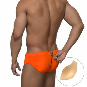 Costumi da bagno maschile uomini sexy con cerniera da bagno con cerniera solida slip da nuoto a bassa vita di moda maschio Shorts shorts shorts bouch pad push up costume da bagno y240517