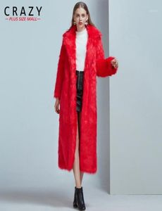 2020 Luxury Xlong Plus Size S 6xl Fashion Faux Fur Poat Women High Street Vintage Red Black Fake Murs Coats Пушистые куртки19627501