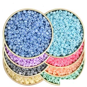 Glas 10000pcs 2mm Creme Farbe Samen Cezch Perlen Accessoires für Schmuck DIY MACHEN ROUND Zauberabstand