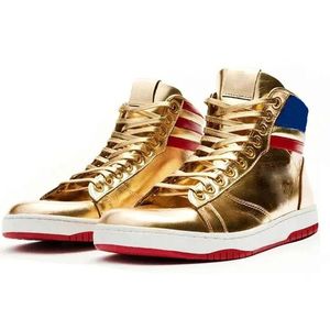 2024 Sapatos casuais de basquete de designer The Never Surrender High-Tops Trump Trumps Excunhando homens de ouro personalizados de tênis ao ar livre Sports Sport Sport Trendy Lace-up