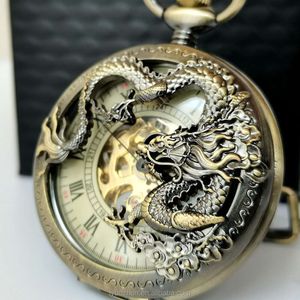 Vintage Half Dragon ze stali nierdzewnej pusta zegarek mechaniczny