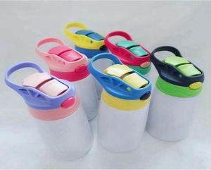 12 uncji 350 ml Sublimacja Sippy Cup Stal nierdzewna butelka z wodą z słomką Lid Portable Student Picie kubek Mub Moropi5723309