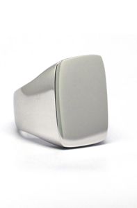 Graverbar äkta 925 Sterling Silver Mens Plain Square Signet Ring7529509