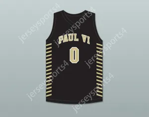 Anpassad Nay Youth/Kids Trevor Keels 0 Paul VI Katolska High School Panthers Black Basketball Jersey 2 Stitched S-6XL