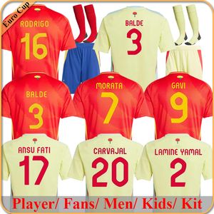 2024 Euro -Pokal Spanien Fußball -Trikot Morata Ferran Asensio 24 25 Spanische Nationalmannschaft Fußballhemd 2025 Männer Kids Kit nach Hause Camisetas Espana Rodri Olmo Ansu Fati nach Hause.