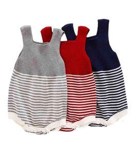 Meninas roupas de meninos nascidos no macacão infantil Baby malha de algodão de algodão Marca sem mangas roupas de macacão 2104172225029