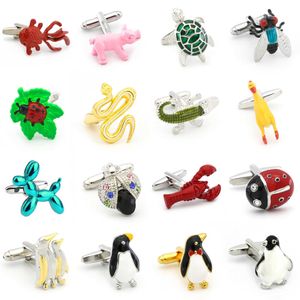 Cuff Links 28 estilos de alterações de animais de animais homens de alta qualidade material de latão fofos de atacado e varejo