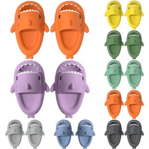 37 Mens Women Shark Summer Home Solid Color Couple Parents Outdoor Cool Indoor Household Funny Slippers GAI