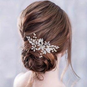Clipes de cabelo de cabelos clipe de pente de cristal na moda folhas de folha de folha de cabeça para mulheres concursos baile de casamento jóias de acessórios de casamento