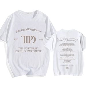 Album The Tortured Poets Department TTPD T -Shirts hochwertige Soft Menwomen Teeshirt Graphic Printing Hip Hop Cotton 240516