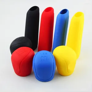 Steering Wheel Covers 1Set Car Auto Manual Silicone Shift Gear Head Knob Cover Handbrake Hand Brake Sleeve Case Skin Protector Styling