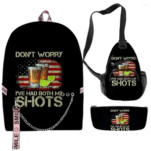 Plecak Hip Hop Trendy Funny Beer 3D Print 3D/Set School Torby Multifunkcja Torka na piersi