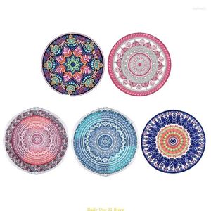 Handduk 59 tums hippie runda mandala tapestry strand filt vintage ombre blommig boho zigenare bordduk yogamatta