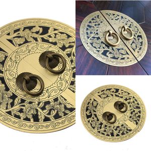 New Dia.140mm Vintage Chinese Style Sliding Door Handle Brass Knob Drawer Pull for Interior Doors Cabinet Furniture Hardware