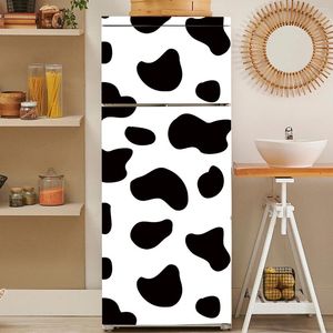 Window Stickers 1PC Black And White Cow Pattern Refrigerator Sticker Self-adhesive Removable Thickened Moisture-proof Waterproof Kitchen H