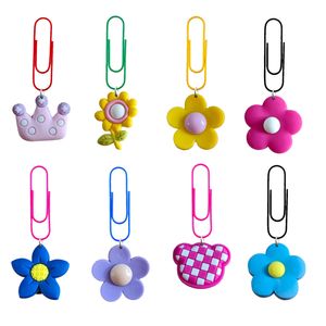 Charms Flower 2 12 Cartoon Paper Clips Shaped Paperclip For School Nurse Day Office Supply Bk Bookmarks Home Metal Bookmark Drop Deliv Otoyr