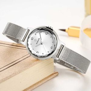 Wwoor Silver Watch Women Watches Creative Steel Women Bracelet Watches女性防水時計Relogio Feminino 210603 227V