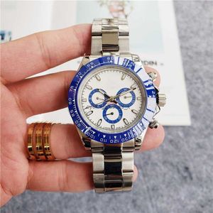 Laojia Fashion Mens Watch Ditongna Quartz wielofunkcyjny trzy oczy Zielony Water Ghost Magic Color Steel Band