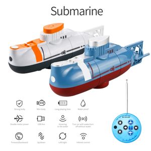 Mini RC Submarine 0,1 m/s hastighet Remote Control Boat Waterproof Diving Toy Simulation Model Gift for Kids Boys Girls Year Gift 240516