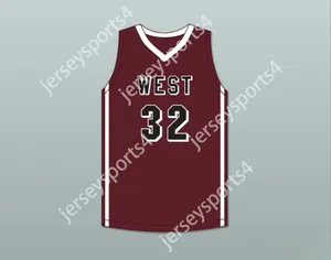 NAY Youth/Kids EJ LIDDELL 32 BELLEVILLE HIGH SCHOOL WEST MAROONS MAROON BASKETBALL JERSEY 3 Stitched S-6XL