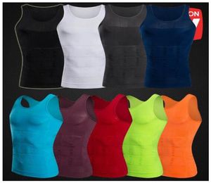 9 cores masculino o corpo de colapso do corpo do corpo da camisa Tampa Men039s Tummy Cay Colet Perca peso camisa Slim Compression Muscle Tank 5651094