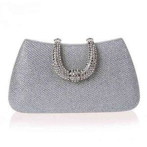 NXY Evening Bags Luxy Moon women crystal U Diamond clasp clutch bags glitter silver evening gold party purse woman handbag 220210 300C