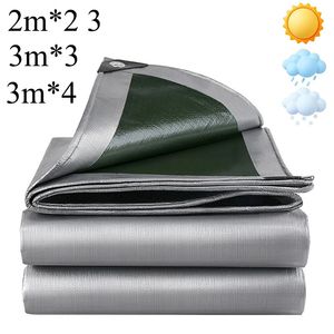 Tarp 2M2 23 33 3 4M Vattentät grönt silver regntäcke UV -block presenning