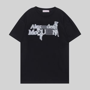 Camiseta de grife masculina camiseta de algodão resistente a algodão camisa de moda moda de casal letra letra de tendência Padrão Humanóide Camisas de mangas curtas mais vendidas de hip-hop