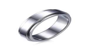 6mm Spinner Ring Men Stainless Steel Double Loop Design Biker Jewelry9014487