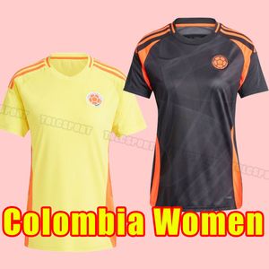 Women Girl Colombia Home Away Soccer Jerseys 2024 2025 James Football Shirt 24 25 Falcao Cuadrado Camiseta de Futbol Maillot Borre D. Sanchez Luis Suarez