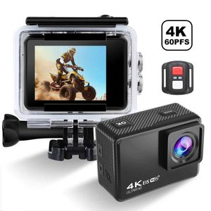 スポーツアクションビデオカメラ4K超高定義アクションカメラ60fps 20インチスクリーンショックアブソービングリモコン画面30m防水170Dスポーツカメラ