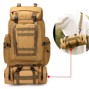 Wasserdichtes Wanderrucksack 80L Camping -Rucksack Rucksack Molle Assault Pack zum Klettern