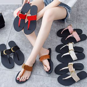 كلاسيكيات نساء sildes أحذية للنساء Flip Flops صندل مسطح للنساء النعال الجلدية Dupe Slide Slipper Slippers Luxury Beach Slippers with box