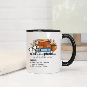 Кружки Abibliophobia Mug Bookaholic для книг любителей рождения Смешная книга Кофейня Кофейс Коллектор Chrstma Gifts