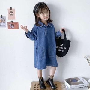 2022秋の冬の女の子のデニムドレスキッズ長袖子供プリンセスドレス幼児用服のハロウィーンコスチュームl2405